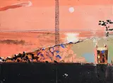 Merlin James, Estuary House, acrylic on canvas