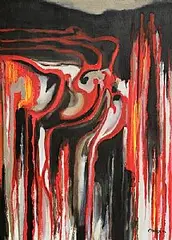 Untitled by William Crozier, mixed media on card, sold Nov 2024