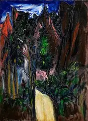 Debajo, The Road Along el Rio Cabriel by Seán McSweeney, 1982, oil on canvas, sold Nov 2024