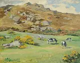 Edith Somerville 'Ce', Rocks and Furze, Knockdrum, 1934, oil on panel