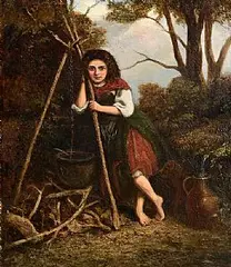 Preparing Dinner by Charles Henry Cook, oil on canvas, offered Nov 2024