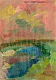 Basil Blackshaw, River Lagan, oil on newspaper