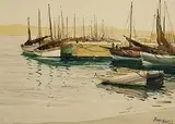 Frank McKelvey, Boats at Rest, West of Ireland, 1920, watercolour on paper
