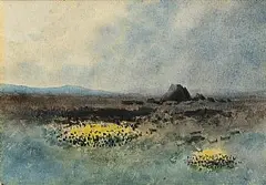 Peat Stacks, Connemara by William Percy French, watercolour on paper, sold Nov 2024