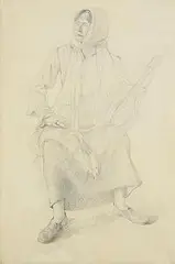 Margaret Clarke, Before the Performance, pencil on paper