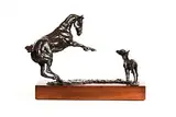 Siobhan Bulfin, Friends, bronze on a wooden base - number 4 from an edition of 9