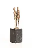 Edward Delaney, Two Figures, silver on a polished limestone base