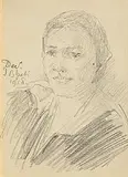 Portrait of a Lady by John Butler Yeats, 1918, pencil on paper, sold Nov 2024