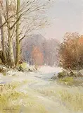 Snow in Belfast Castle Grounds by Maurice Canning Wilks, oil on canvas board, sold Nov 2024
