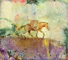 Ballymule by Elizabeth Magill, 2010, oil and mixed media on canvas, sold Nov 2024