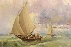 Patrick Copperwhite, Sailing in Choppy Waters, oil on canvas