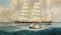 John-Henry Mohrmann, 3 Masted Barque, Rothesay Bay, 1899, oil on canvas