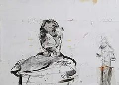 Patrick Graham, Self and Model (2005/2006), mixed media on paper