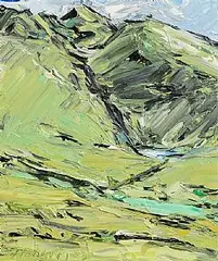 Michael Flaherty, Landscape, Co. Kerry, 1989, oil on board