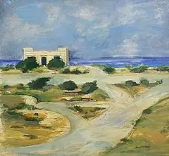 Clement McAleer, Coastal Landscape, oil on card