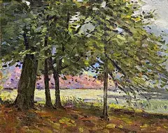 Belvoir Park by Hans Iten, oil on board, sold Nov 2024