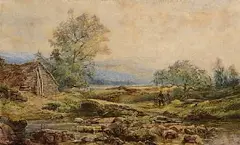 John Faulkner, Stormy Sky, Trout Stream, Co. Sligo, watercolour on paper