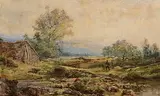 John Faulkner, Stormy Sky, Trout Stream, Co. Sligo, watercolour on paper
