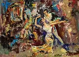 George Campbell, The Flamenco, oil on board