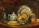 Ronald Ossory Dunlop, Still Life - Fruit, Teapot and Jars, oil on canvas
