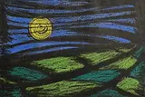 Anne Yeats, Moonlit Scene, pastel on paper