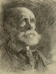 Sarah Cecilia Harrison, Portrait of Michael Davitt, charcoal on paper