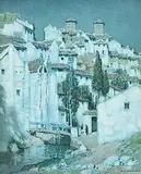 Albert Moulton Foweraker, Moonlight, Andalucia, watercolour on paper