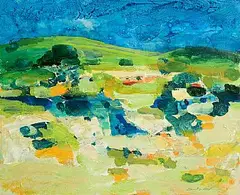 Clement McAleer, Landscape, mixed media on card