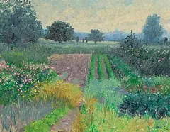 Brett McEntaggart, Garden in Bloom, oil on board