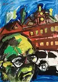 Michael Kane, The Poet in Baggot Street IV, 1990, gouache and ink on paper