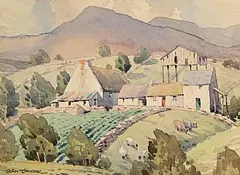 Seán O'Connor, Farmstead in Kerry, watercolour on paper