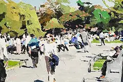 St. Stephen's Green, Dublin by Stephen Cullen, 1998, oil on canvas, offered Nov 2024
