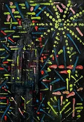 Anne Yeats, Abstract with Man, oil on paper