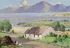 Rowland Hill, Mourne Mountains, Dundrum Bay, Down, oil on board