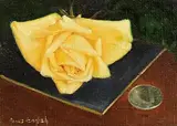 James English, Tea Penny Rose, oil on canvas laid on board