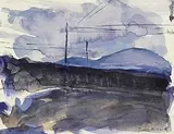 Donald Teskey, Near the Owenglin River, watercolour on paper