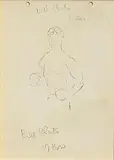 Jack Butler Yeats, The Boxer Bill Plato, pencil on paper