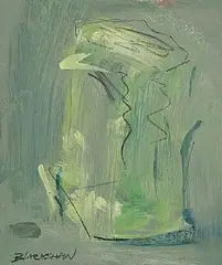 Still Life - Flower in a Vase by Basil Blackshaw, oil on board, sold Sep 2024