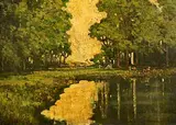 James Humbert Craig, Cattle Grazing by the Lagan, oil on board