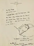 William Orpen, Letter to Henry Tonks, ink on paper