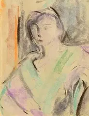 May Guinness, Portrait of A Woman, pastel on paper