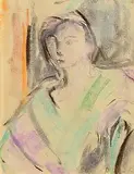 May Guinness, Portrait of A Woman, pastel on paper