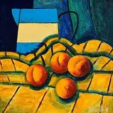 Graham Knuttel, Still Life with Peaches, oil on canvas