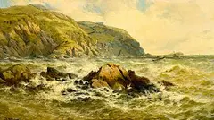 Thomas Rose Miles, A Brisk Sea in Galway Bay, oil on canvas