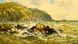 Thomas Rose Miles, A Brisk Sea in Galway Bay, oil on canvas
