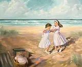 Ken Hamilton, Summer on the Beach, oil on canvas