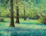 Bluebells by Norman J. McCaig, oil on canvas board, sold Sep 2024