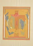 Albert Gleizes, Crucifixion, 1926, four colour stencil pochoir - number 28 from an edition of 50