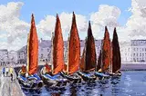Ivan Sutton, Galway Docks Festival, oil on canvas board