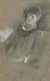 Lady Resting by John Butler Yeats, watercolour and pencil heightened in white, sold Sep 2024